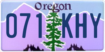 OR license plate 071KHY