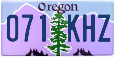 OR license plate 071KHZ
