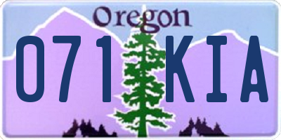 OR license plate 071KIA