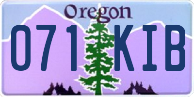 OR license plate 071KIB