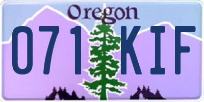 OR license plate 071KIF