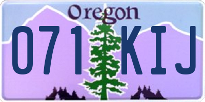 OR license plate 071KIJ