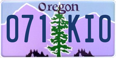 OR license plate 071KIO