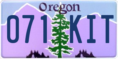OR license plate 071KIT