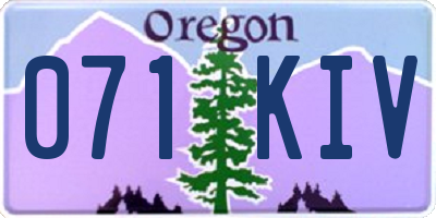 OR license plate 071KIV