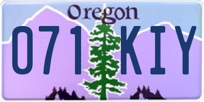 OR license plate 071KIY