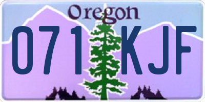 OR license plate 071KJF