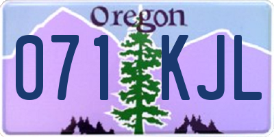 OR license plate 071KJL