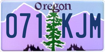 OR license plate 071KJM