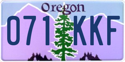 OR license plate 071KKF
