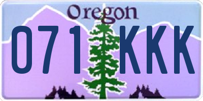 OR license plate 071KKK