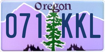 OR license plate 071KKL