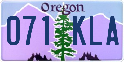 OR license plate 071KLA