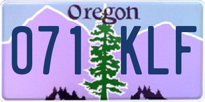 OR license plate 071KLF