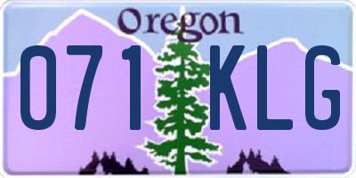 OR license plate 071KLG