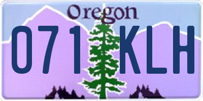 OR license plate 071KLH