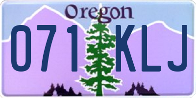 OR license plate 071KLJ