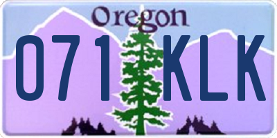 OR license plate 071KLK