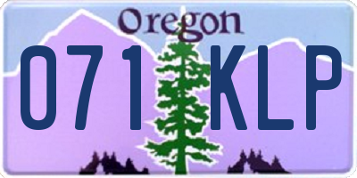 OR license plate 071KLP