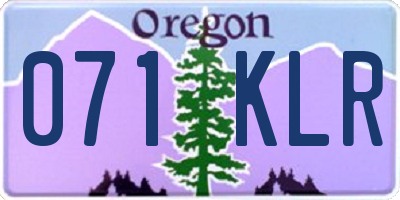 OR license plate 071KLR