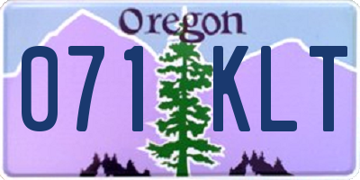 OR license plate 071KLT