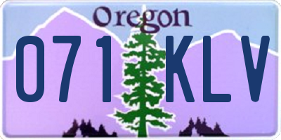 OR license plate 071KLV