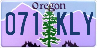 OR license plate 071KLY