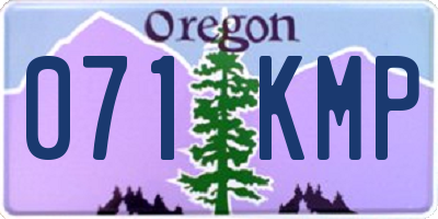 OR license plate 071KMP