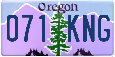 OR license plate 071KNG