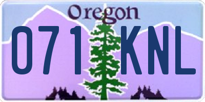 OR license plate 071KNL