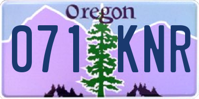 OR license plate 071KNR