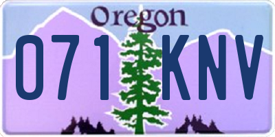 OR license plate 071KNV