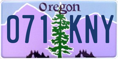 OR license plate 071KNY