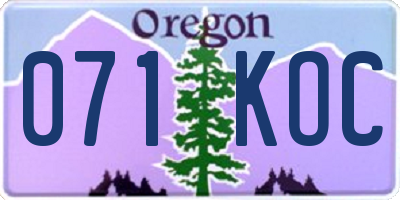 OR license plate 071KOC