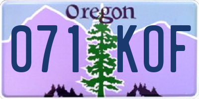 OR license plate 071KOF