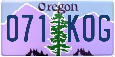 OR license plate 071KOG