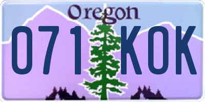 OR license plate 071KOK