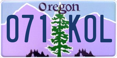 OR license plate 071KOL