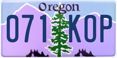 OR license plate 071KOP