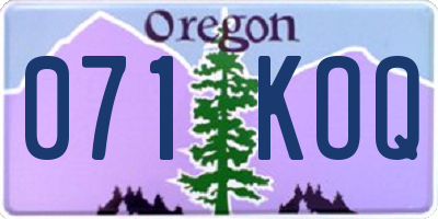 OR license plate 071KOQ