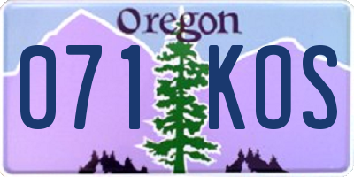 OR license plate 071KOS