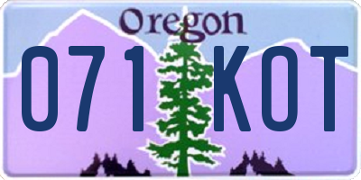 OR license plate 071KOT