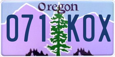 OR license plate 071KOX