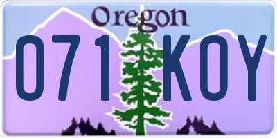 OR license plate 071KOY