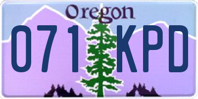 OR license plate 071KPD