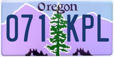 OR license plate 071KPL