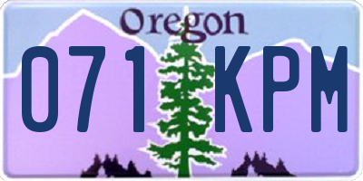 OR license plate 071KPM