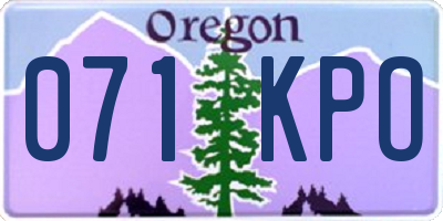 OR license plate 071KPO