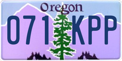 OR license plate 071KPP