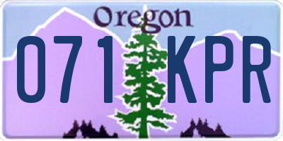 OR license plate 071KPR